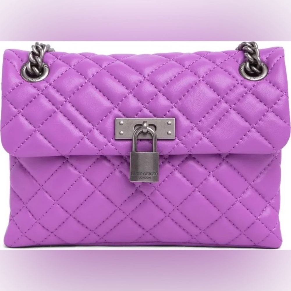 Kurt Geiger Purple Quilted Crossbody Bag